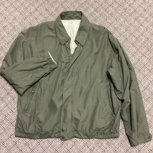 Vintage J. G. Hook Olive Green Reversible Tan Lightweight Zip Up Jacket Size XL